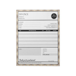 Vorlage für Rechnungen für kleine Unternehmen an G Notizblock