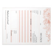 Vorlage für Rechnungen kleiner Unternehmen in rosa Notizblock (Vorderseite)