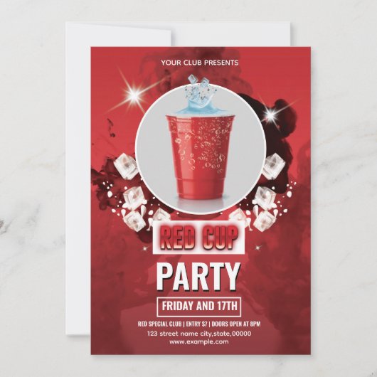 Vorlage für Red Cup Party Flyer | Editable Einladu (Vorderseite)