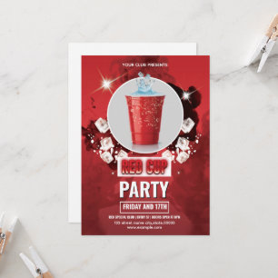 Vorlage für Red Cup Party Flyer   Editable Einladu