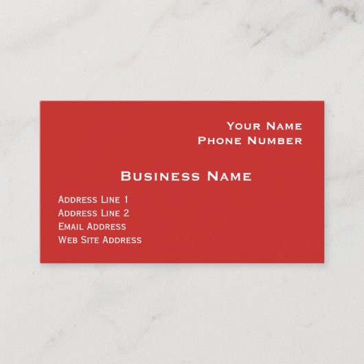 Vorlage für Red Semi Gloss Business Card Visitenkarte (Vorderseite)
