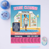 Vorlage für Reinigungsdienste im Haus rosa Flyer (Einzeln)