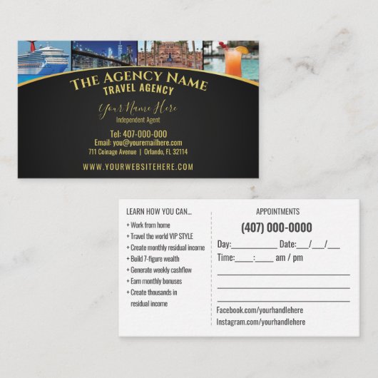 Vorlage für Reiseplaner-Agent Visitenkarte (Vorne/Hinten)