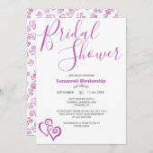 Vorlage für rosa gebundene Herz-Brautparty (Vorne/Hinten)