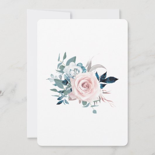 Vorlage für Rose, Gold und Navy Blue Save the Date (Rückseite)