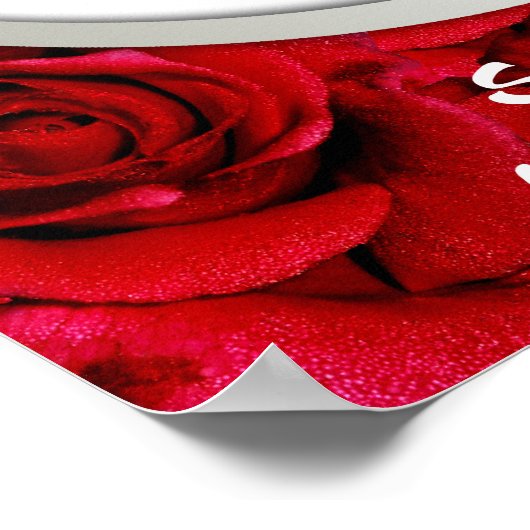 Vorlage für rote Rosen-Poster - anpassbar Poster (Ecke)