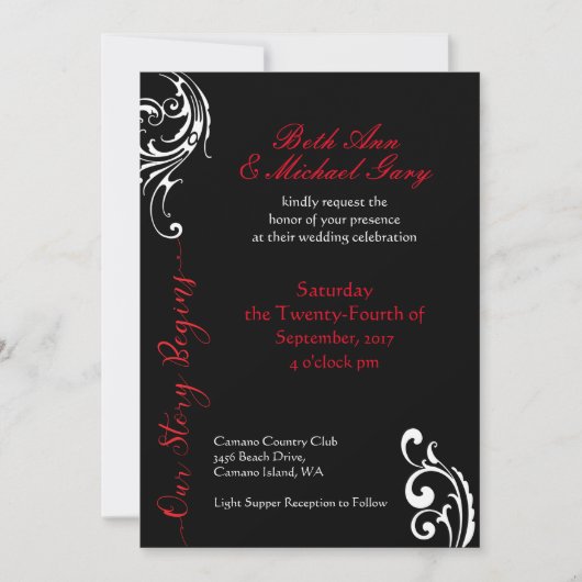 Vorlage für Rote und Schwarze Hochzeiten (Vorderseite)