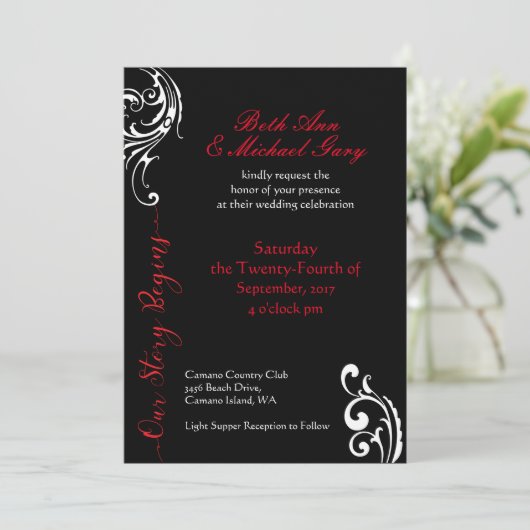 Vorlage für Rote und Schwarze Hochzeiten (Stehend Vorderseite)