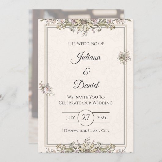 Vorlage für rustikale Blumenzehen (Vorne/Hinten)