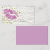 Vorlage für rustikale Lila Lips-Visitenkarte Visitenkarte (Vorne/Hinten)