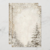 Vorlage für rustikale Winterbaum-Einladung | VINTA (Vorne/Hinten)