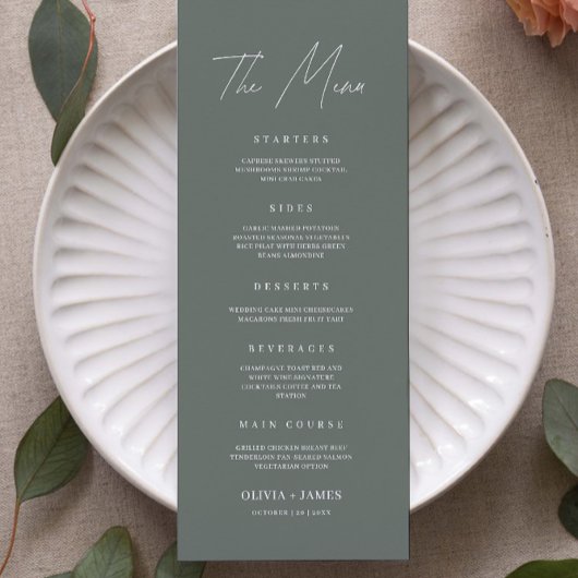 Vorlage für Sage Boho Wedding Menu Cards