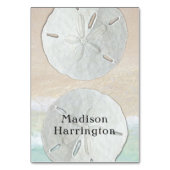 Vorlage für Sand-Dollar-Beach-Namen - Zarte Platzk Tischnummer (Vorderseite)