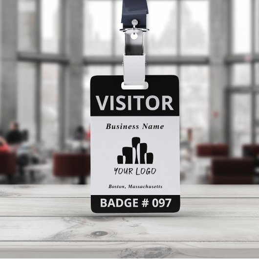 Vorlage für saubere Schwarz-weiße Besucher-Logos Ausweis