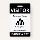 Vorlage für saubere Schwarz-weiße Besucher-Logos Ausweis (Vorderseite)