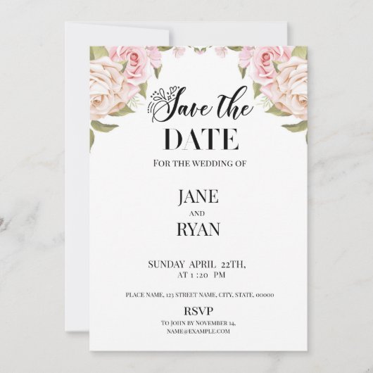 Vorlage für Save the Date (Vorderseite)