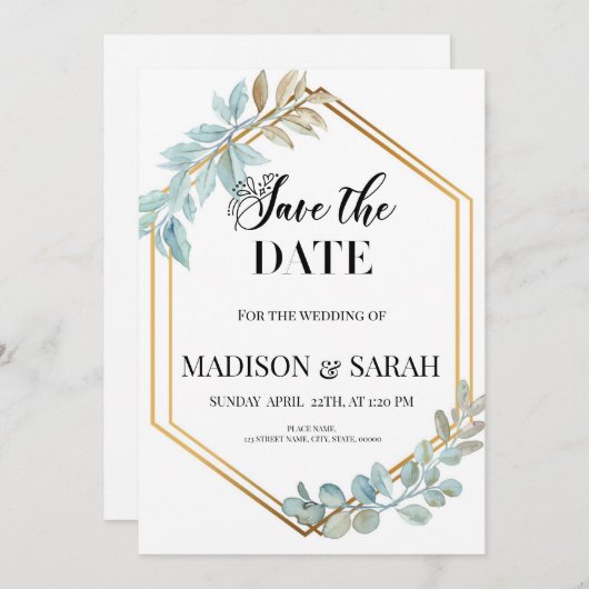 Vorlage für Save the Date (Vorne/Hinten)