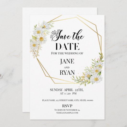 Vorlage für Save the Date (Vorne/Hinten)