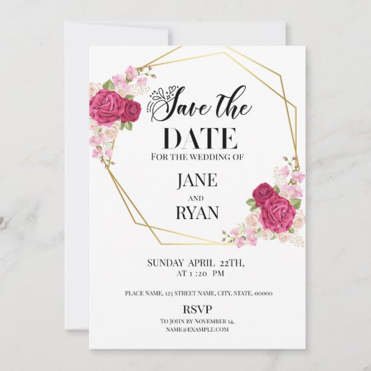 Vorlage für Save the Date (Vorderseite)