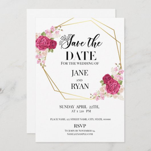 Vorlage für Save the Date (Vorne/Hinten)