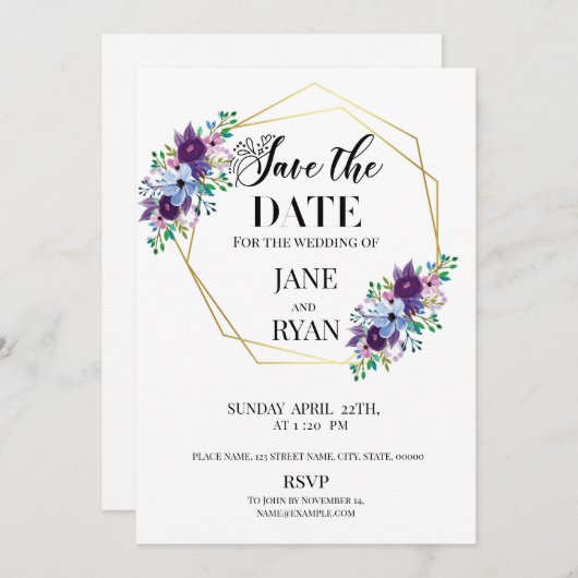 Vorlage für Save the Date (Vorne/Hinten)