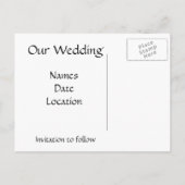 Vorlage für Save the Date nach der Karte (Rückseite)