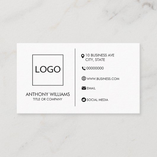 Vorlage für schlichtes, generisches Design Visitenkarte (Vorderseite)