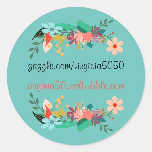 Vorlage für schöne Blume, Runder Aufkleber (Vorderseite)