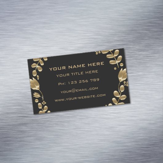 Vorlage für Schwarz-Gold-Visitenkarten Magnetische Visitenkarte (Beispiel)