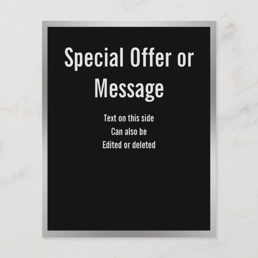 Vorlage für Schwarz-Silber und Weißtext Flyer (Hinten)