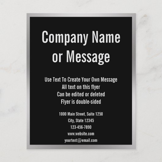 Vorlage für Schwarz-Silber und Weißtext Flyer (Vorne)