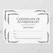 Vorlage für Schwarz-Weiß-Echtheitszertifikate (Vorne/Hinten)