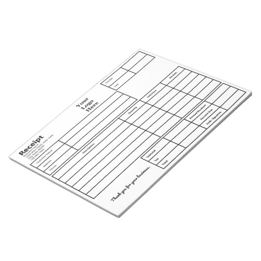Vorlage für Schwarz-Weiß-Firmenlogos Notizblock (angewinkelt)