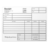 Vorlage für Schwarz-Weiß-Firmenlogos Notizblock (Vorderseite)