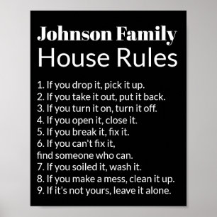 Vorlage für Schwarz-Weiß-Text im Haus der Familie Poster