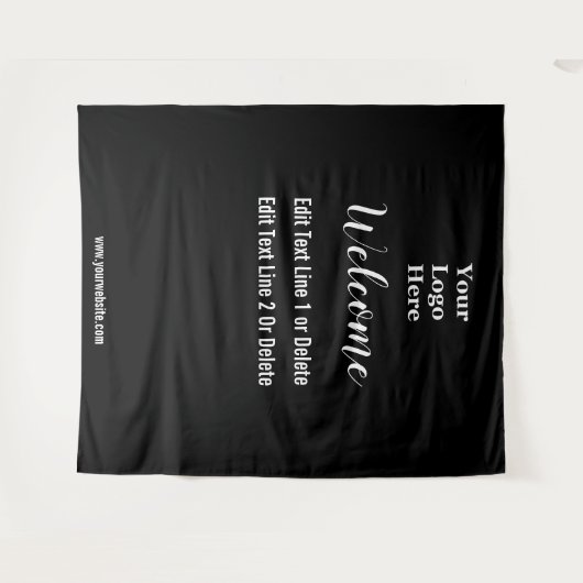 Vorlage für Schwarz-weiße Firmenlogo Wandteppich (Vorderseite (Horizontal))