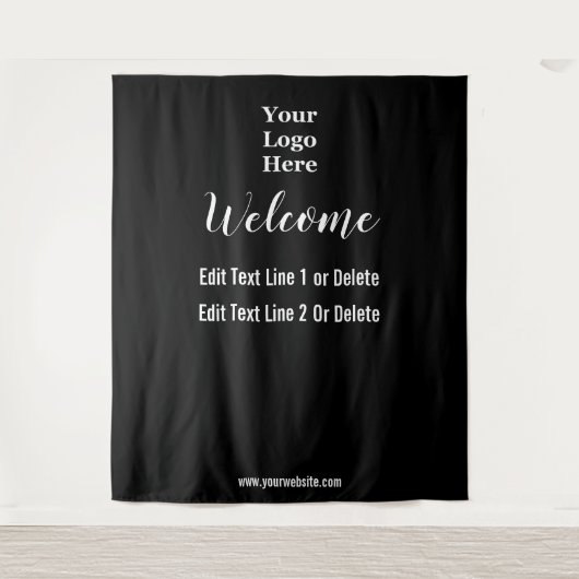 Vorlage für Schwarz-weiße Firmenlogo Wandteppich (Vorderseite)