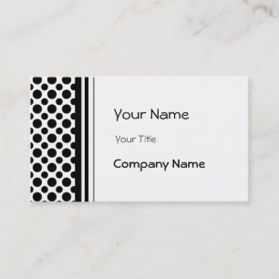 Vorlage für Schwarz-weiße Polka Dots Business Card Visitenkarte