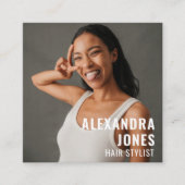 Vorlage für Schwarz-weiße Qr-Code-Sozialprogramme  Quadratische Visitenkarte (Vorderseite)