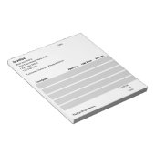 Vorlage für Schwarz-weiße Rechnungen Notizblock (angewinkelt)