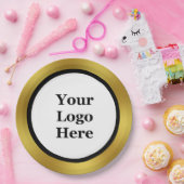 Vorlage für Schwarz-weiße und goldene Logos Pappteller (Party)