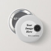 Vorlage für schwarze Blume von Multifunktionsleist Button (Vorne & Hinten)
