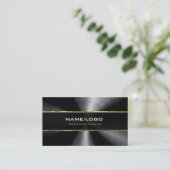 Vorlage für schwarze Edelstahl- und Gold-Akzente Visitenkarte (Stehend Vorderseite)