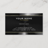 Vorlage für schwarze Edelstahl- und Gold-Akzente Visitenkarte (Rückseite)
