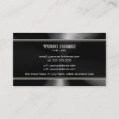 Vorlage für schwarze Edelstahl- und Grauakzente Visitenkarte (Rückseite)