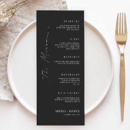Vorlage für Schwarze Hochzeitmenükarten