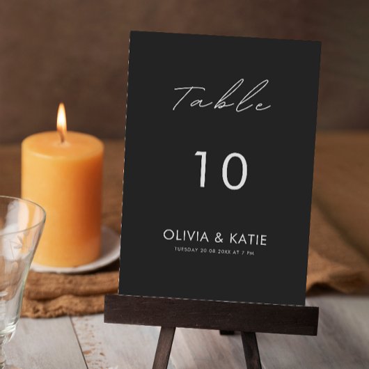 Vorlage für schwarze Hochzeitstabellen