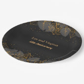 Vorlage für schwarze und goldene Folienstreifen Pappteller (Schrägansicht)