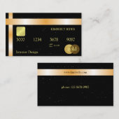 Vorlage für schwarze und goldene Kreditkarten Visitenkarte (Vorne/Hinten)