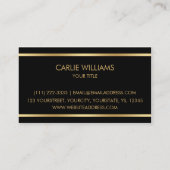 Vorlage für schwarze und goldene Visitenkarten Visitenkarte (Rückseite)